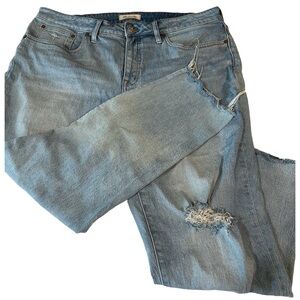 Madewell the high rise slim boy Jean distressed jeans size 16